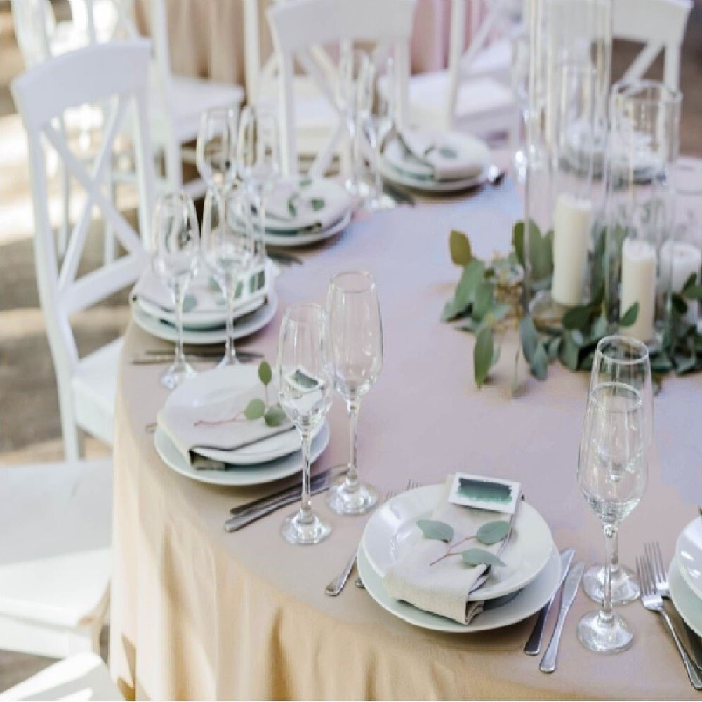 Fata de masa Kotonia Home - rotunda cu diametrul 300 cm, blackout, beige - imagine 3